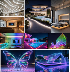 Ruban LED flexible COB DC24V, blanc chaud dimmable, USB, étanche IP44, garantie 3 ans pour chambre, salon, étagère - Product Image 6