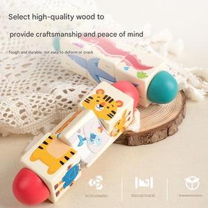 Gioco in Legno per Bambini, <span class=keywords><strong>Puzzle</strong></span> Rotante con Blocchi, Animali dell'Oceano e della Foresta, Blocchi da Costruzione per Bambini Piccoli - Product Image 6