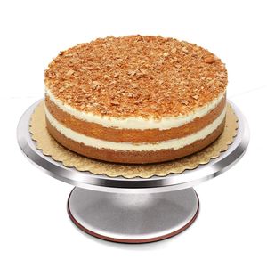 Plateau tournant personnalisé en alliage d'aluminium argenté de 12 pouces pour gâteaux, idéal pour les fêtes d'anniversaire (vente en gros) - Product Image 6