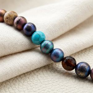 Zoryn Titanium Alloy TC4 Pure Titanium Bead Hypoallergenic Vacuum Electroplated Solid Straight Hole Stringing <b>Buddhist</b> Jewelry - Product Image 1