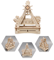 Kit de Modelo de Barco Pirata de Madera para Armar, Juguete Educativo STEM, Kit de Ensamblaje Práctico para Estudiantes, Proyecto de Manualidades para la Escuela y el Hogar