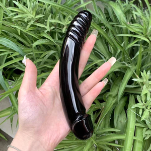 Bâton de massage en obsidienne noire naturelle, jouet sexuel, masturbateur, baguette yoni, 17,5 cm, 350 g, fait main, pour exercices de Kegel et massage thérapeutique - Product Image 5