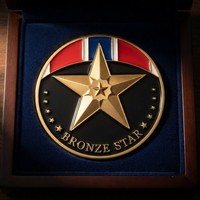 Médaille commémorative personnalisée en émail couleur or plaqué, pièce religieuse 3D, médaille étoile en bronze US, étoile rouge, blanche et bleue, médaille d'honneur pour veteran