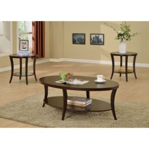 DB Perth Durable <b>Metal</b> Espresso Oval Coffee Table with <b>Shelf</b> Living Room Furniture Movable and Set for Entry Use - Product Image 4