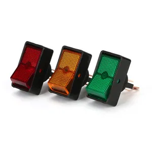 ABILKEEN Mini Auto Switch ON-OFF M12 Auto Rocker Switch with 3-Pin Terminal Colorful LED Light Illuminate Plastic Rocker Switch