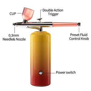 Aerógrafo <span class=keywords><strong>Profesional</strong></span> pintura tatuaje artesanía pastel Nano niebla rociador uñas manicura maquillaje compresor de aire <span class=keywords><strong>Kit</strong></span> aerógrafo - Product Image 3