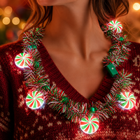 Collier boule disco LED lumineuse, pendentif en verre miroir clignotant pour fêtes rétro années 70, soirées rave, discothèques, festivals de musique, accessoires de fête