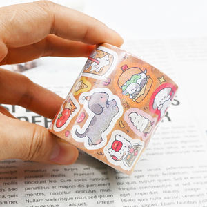 Rollo de pegatina de vinilo impermeable brillante con purpurina de dibujos animados, rollo de cinta washi, rollo de pegatina decorativa adhesiva personalizada con logotipo - Product Image 3