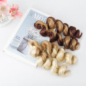 Extensions de <span class=keywords><strong>cheveux</strong></span> synthétiques bouclés ondulés de 12 pouces, couleur marron ombré, pour tresses françaises, boucles courtes et rebondissantes, teintes, 75g - Product Image 5