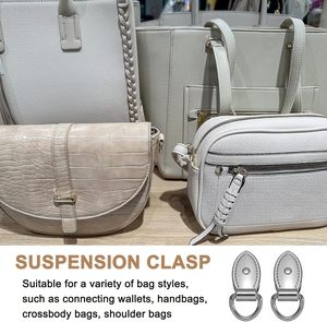 PATIKIL Hebilla de clip lateral para bolso, de metal, con forma de hoja, tipo D, para suspensión de bolso, conector de cadena - Product Image 6