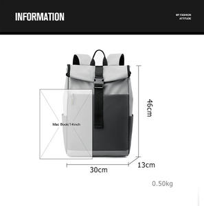 Sacs pour ordinateur portable personnalisés, imperméables, décontractés, sportifs, de voyage, à enroulement, grande capacité, sac à dos pour ordinateur portable avec port USB - Product Image 2