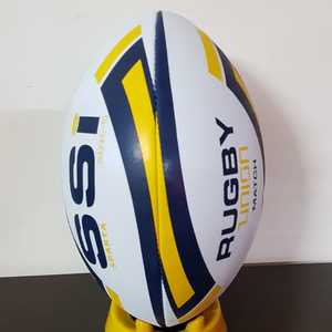Ballon de rugby en cuir synthétique premium à 4 panneaux, haute qualité avec lanières robustes, équipement de jeu professionnel - Product Image 2