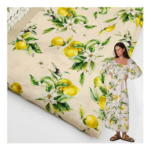 थोक में सांस लेने योग्य 100% शुद्ध सन लिनन प्रिंट प्रिंट कपड़े के लिए डिजिटल बुना हुआ सादे लिनन कपड़े - Product Image 1