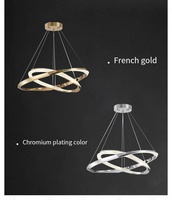 Lustre circulaire LED moderne en acrylique et aluminium, lampe suspendue à intensité variable pour salon, salle à manger, hôtel, projet