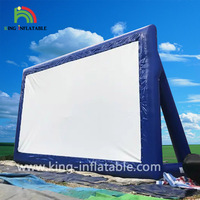 Écran de cinéma gonflable géant bleu étanche de 8 m x 5 m pour projection mobile en extérieur