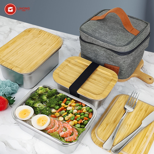 Bamboo Bento Lunch Box Lunch Bag Tableware Storage Boxes For Kids Outdoor Camping