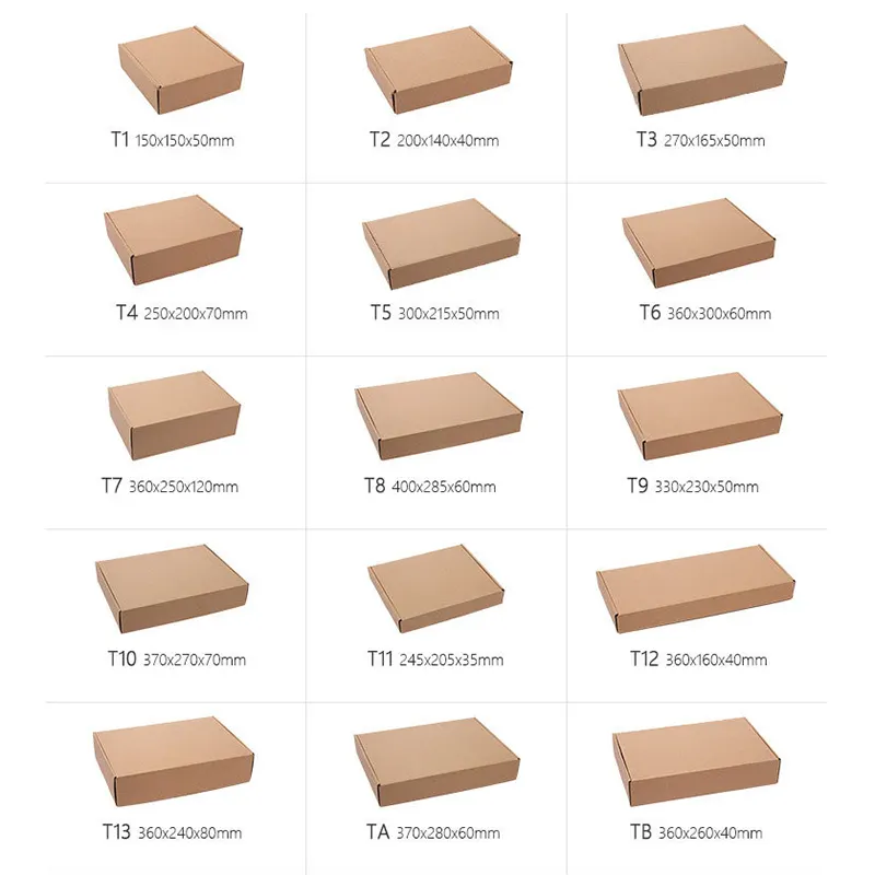 Stock Brown Mailer Boxes Shipping Boxes Corrugated Box Cartons 15*10*3cm