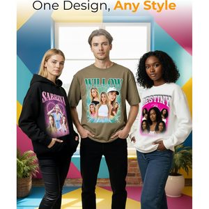 Camiseta personalizada con foto y nombre, camiseta de algodón unisex, diseño retro transpirable para regalo de San Valentín - Product Image 6