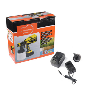 DZT 21V Lithium Battery <b>Spray</b> Gun 1L Cup Capacity Wireless <b>Paint</b> Sprayer Brushed Motor Portable Electric <b>Paint</b> Gun - Product Image 5