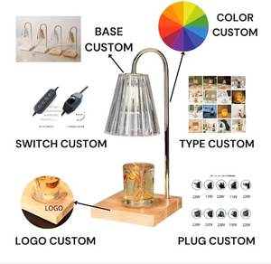 Lámpara Calentadora de Velas Eléctrica Regulable con Temporizador, Brillo Ajustable, Construcción de Madera y Vidrio, Aromaterapia, Decoración Ecológica para el Hogar - Product Image 4