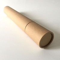 Tubo de envío de documentos personalizado, Kraft tubo corto de papel, opción de tubo largo, tubo de papel con tapa de extremo de plástico