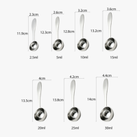 Cuillère Doseuse Écologique en Acier Inoxydable 304 de 2,5 ml, Personnalisable avec Logo, Compatible Lave-Vaisselle pour Matcha, Café, Lait en Poudre