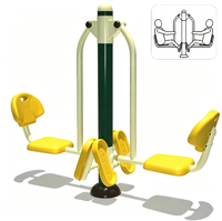 Équipement de fitness extérieur sur mesure en tuyaux galvanisés à double poteau pour parcs municipaux, conception résistante et durable