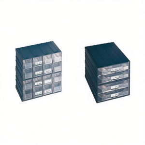 Meuble de rangement à 16 tiroirs gris foncé transparent 20,8x13,2x20,8 cm pour outils - Product Image 1