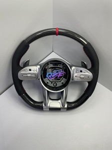Volant en cuir semi-perforé en fibre de carbone mate pour <span class=keywords><strong>Mercedes</strong></span>-Benz W205 <span class=keywords><strong>CLA</strong></span> X118 W212 W213 CLS C257 W221 W222 GLS X167 - Product Image 2