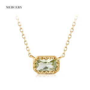 Mercery Fashion Jewelry Halsketten 2022 Trend Schmuck Solid Gold 14K Halskette Olivine Anhänger für Damen Halskette Fine Jewelry