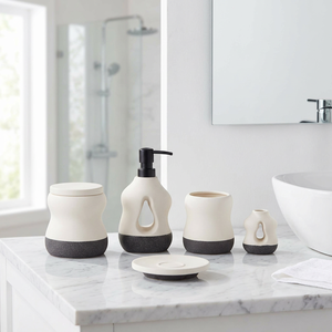 Juego de Accesorios de Baño de Cerámica Nórdica Moderna, Color Blanco Marfil, para <span class=keywords><strong>Maquillaje</strong></span> y Uso Diario, Ideal para Hogar y Hoteles - Product Image 6