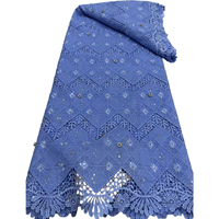 Dentelle africaine brodée NI.AI avec strass, dentelle en cordon de chiffon nigérian, tissu pour robes de mariage et de fête