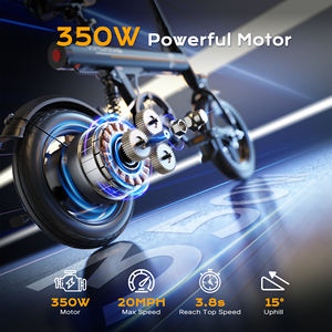 VIPDRIVE US En stock Livraison gratuite Mini vélo électrique pliable de ville 350W 36V 14 pouces Vitesse unique Pneus larges Freins à disque Le plus populaire - Product Image 3