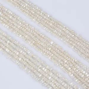 Wholesale Natura White 3-3.5mm Color Baroque Freshwater Pearl Beads Strands