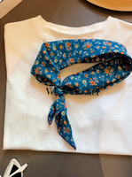 Foulard carré en coton à motif cachemire bleu, bandana, nappe de pique-nique, de camping, ou de décoration extérieure, ou toile de fond photo, ou serviette
