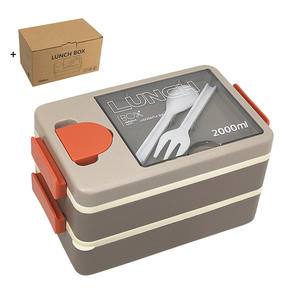 Boîte à lunch en plastique empilable de 2000 ml à 2 étages pour enfants - Product Image 5