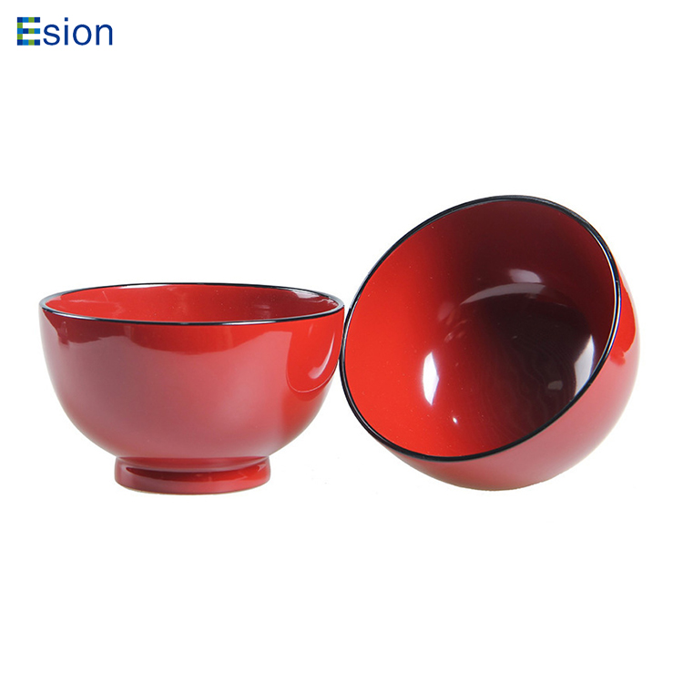 Amazon top seller japanese Rustic 5.5 inch red ceramic soup bowls noodles bowls
