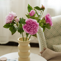 Pivoines artificielles de haute qualité à 2 têtes, toucher réel, fleurs douces et hydratantes, décoration de luxe pour la maison, arrangements floraux, mariage