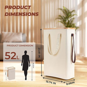 Portable Space Saving ultra <strong>Thin</strong> <strong>Laundry</strong> <strong>Basket</strong> Foldable and Detachable <strong>Laundry</strong> <strong>Basket</strong> Cover Bamboo <strong>Laundry</strong> <strong>Basket</strong> Hamper - Product Image 3