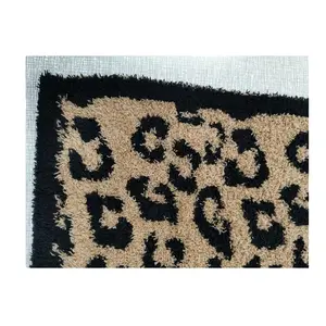 top verkauf null defekt 100 % polyester leopard mikropfedern garn faser stoff super weich gestrickt die wilde Überwurf-decke