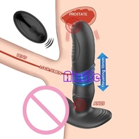 Analer Vibrator Butt Plug Prostata-Massagegerät Dildo 10 Vibrationen Teleskopisch Tragbar Stoßfunktion für Männer Frauen Paare