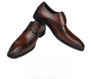 Nouvelles chaussures habillées de luxe en cuir avec lacets et talon rehaussé, chaussures italiennes faites à la main pour hommes, chaussures habillées et richelieu. - Product Image 3