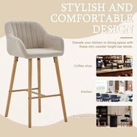 Tabourets de bar modernes de luxe en bois, chaise de salle à manger nordique, tabouret haut de comptoir pour cuisine, lot de 2, mobilier de restaurant