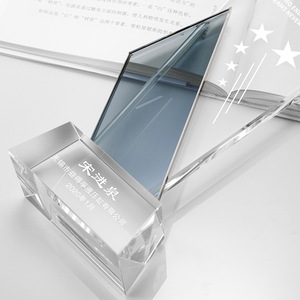 Trophée en cristal personnalisé HBL en forme de lame, coloré, haut de gamme, élégant, pour récompenses annuelles et souvenirs d'affaires - Product Image 5