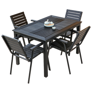 Juego de mesa de comedor exterior moderno, 4 sillas, muebles de jardín, césped, sillas y mesas de exterior para restaurante, fabricante de metal - Product Image 4