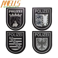 Patch PVC personnalisé en usine, 3D, motif Polizei allemand, unité spéciale Justiz, en tissu souple