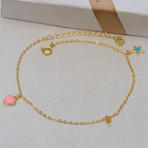 S925 <b>Silver</b> Fashion <b>Charm</b> <b>Bracelet</b> 24cm Five-Pointed Star Heart-Shaped Droplet 6-10 Pearl DIY Accessory Holder 3304 - Product Image 1