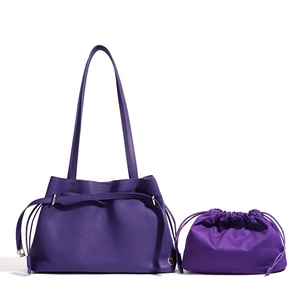 Sac à main décontracté pour <span class=keywords><strong>femme</strong></span> en cuir de vachette première couche 2026, sac à bandoulière unique avec cordon de serrage, Bolsas Para Mujer - Product Image 2
