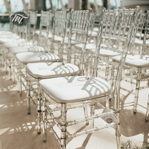 Wholesale Banquet Hall Stackable Pc Wedding clear Acrylic Resin Chiavari <strong>Bamboo</strong> <strong>Chairs</strong> with Cushion Pad - Product Image 2