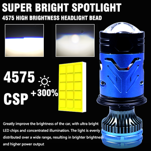Nouveau <span class=keywords><strong>projecteur</strong></span> de phare <span class=keywords><strong>LED</strong></span> puissant à mini-lentille H4, lampe laser haute puissance <span class=keywords><strong>100W</strong></span> pour voiture, deux cuves en cuivre, deux lentilles, pour VW 12V - Product Image 5